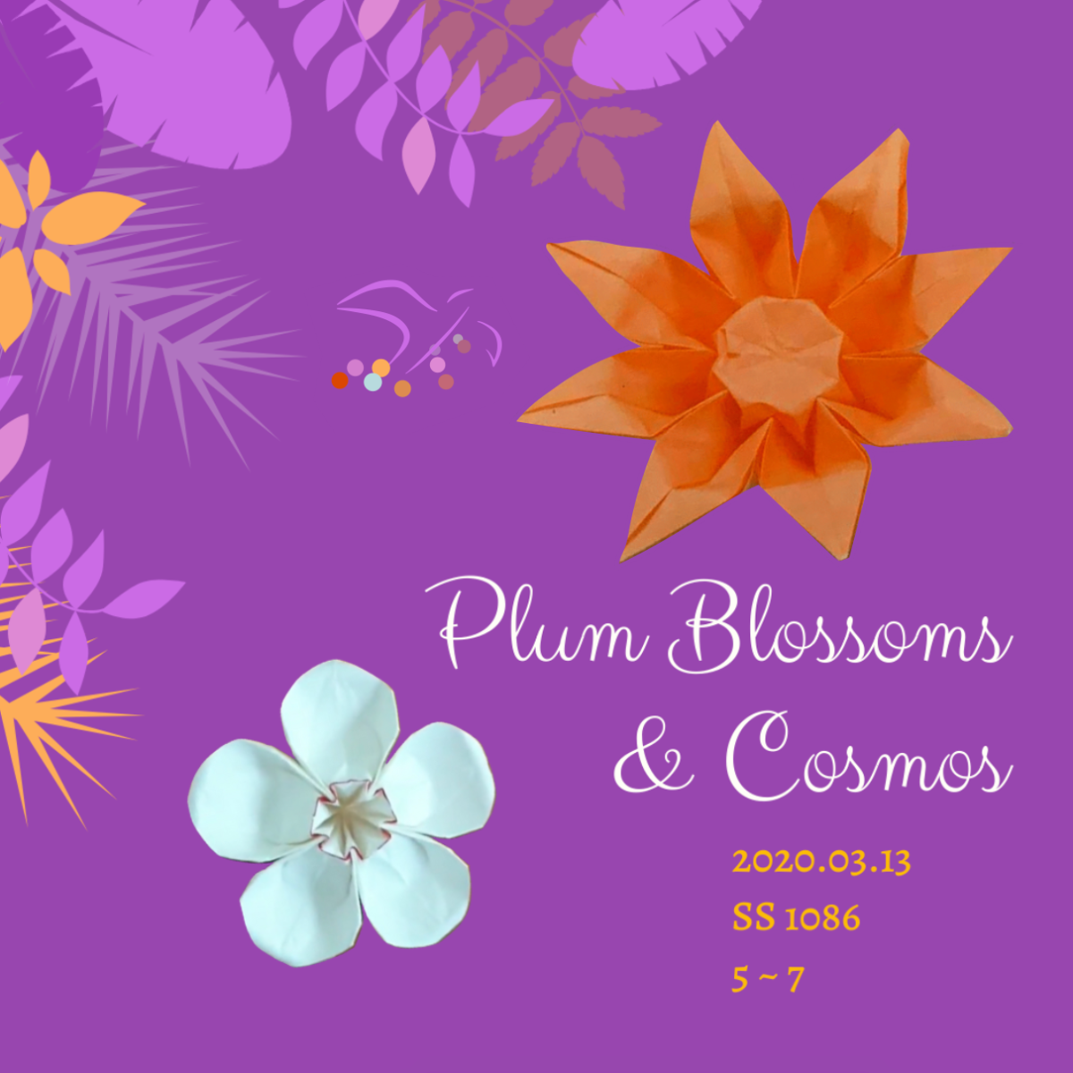 Origami Plum Blossoms & Cosmos