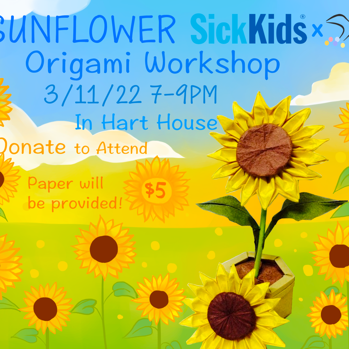 🌻Sunflowers for SickKids IN-PERSON Workshop!